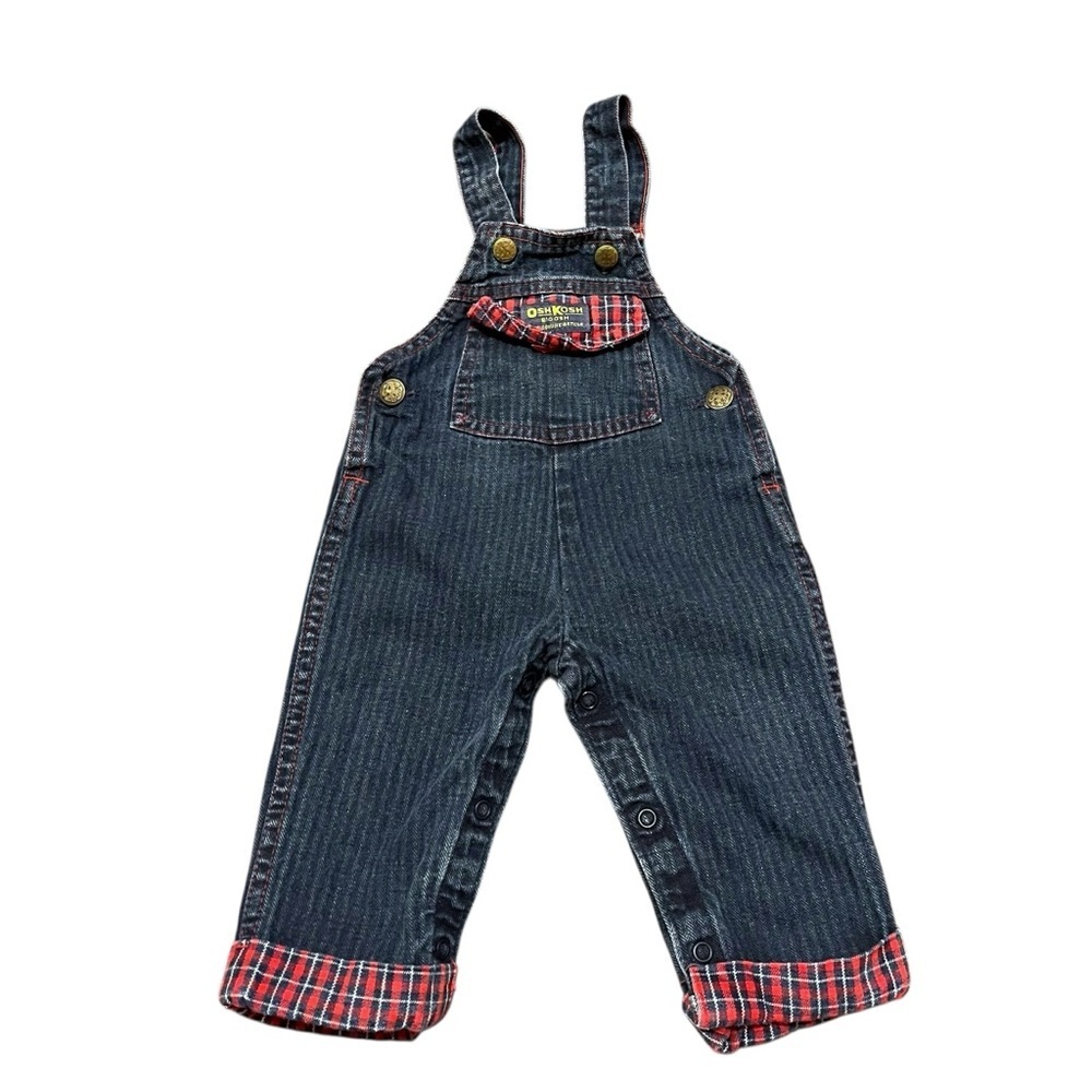 Vintage OshKosh B’Gosh Denim Plaid Overalls